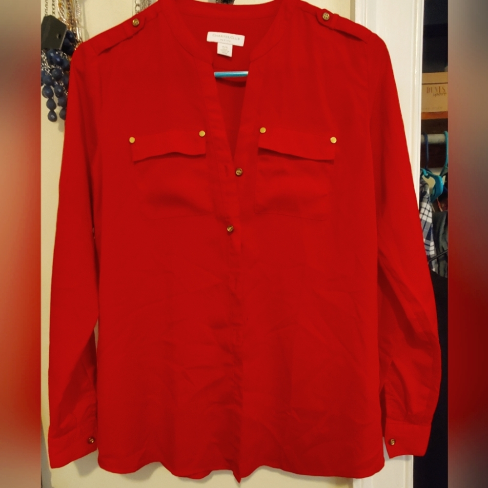 Shirt red charter club